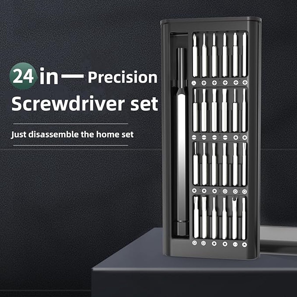 24-piece - High-quality Precision screwdriver set - Professional small compact screwdriver repair kit - portable mini tool set - Universal - for Smartphone / glasses / watch / laptop - with Phillips head flat head - magnetic - Image 4