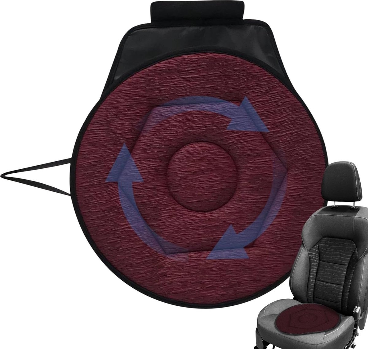 Swivel Cushion - ø 40 Cm - Flexible Swivel Cushion - Flexible Swivel Disc - Swivel Cushion - Wheelchair Cushion - Anti-slip - Car Entry Aid - Rotation Cushion - Pregnant Woman / Elderly - Aid for Turning and Moving in Car, Chair or Bed - Image 1