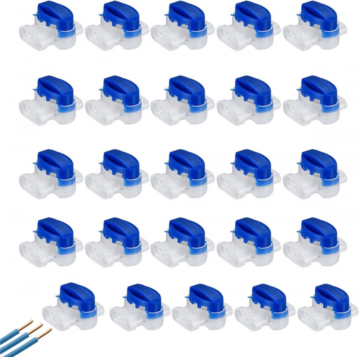 Gel Connector - 25 Pieces - Cable Connector - Model 314 - Boundary Wire - Perimeter Wire Connectors - Robotic Mower Wire Connector - Waterproof Cable Clamp - for Robotic Mowers / Garden / Outdoor / Car - Gel-Filled Splice Connector - Image 1