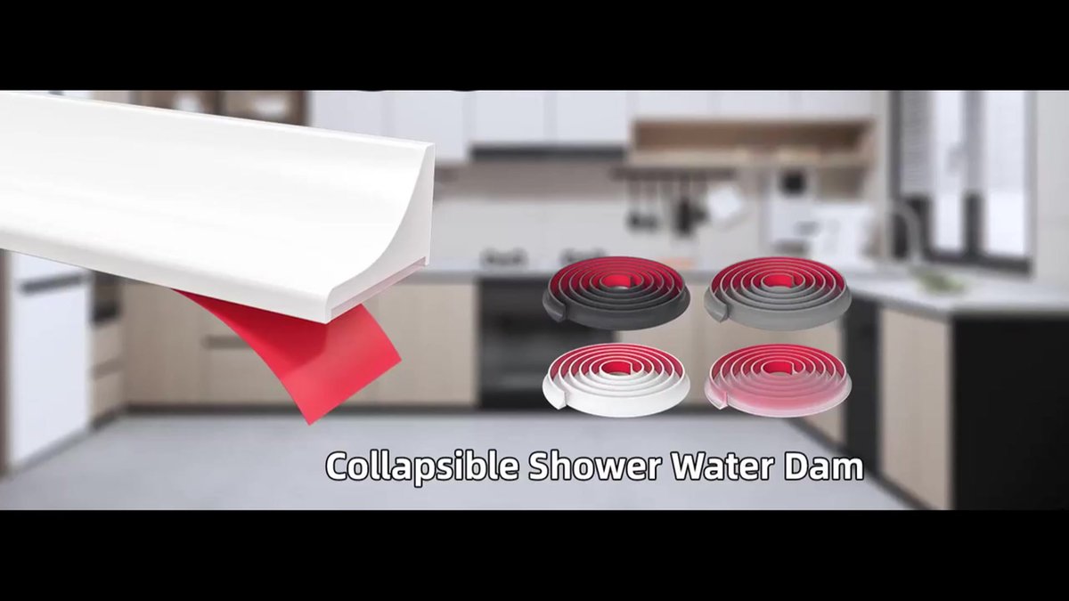Water Threshold 200cm Grey - Shower Thresholds - Self-Adhesive Shower Water Barrier - Compact - Sanitary Water Stopper - Shower Threshold - Water Stopper - Shower - Bath - Leakage - Water Barrier - Mold - Sanitary - Anti-Water Strip - Foldable Shower Wate - Image 2