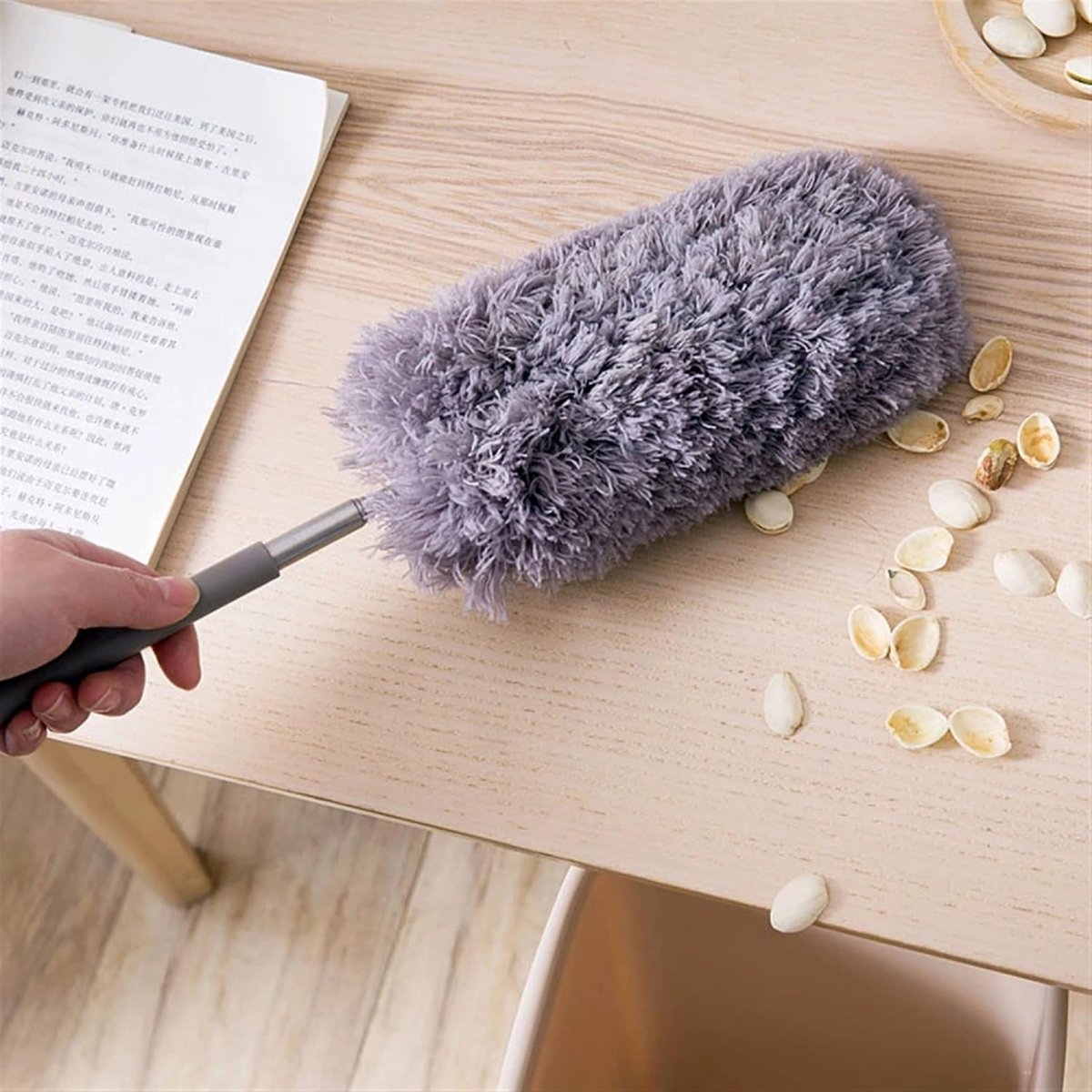 Telescopic Feather Duster - 5-Piece Cleaning Set - Feather Duster Extendable Up to 85 Cm - Cobweb Brush with Telescopic Handle - Duster - Dust Brush - Washable Microfiber - Rotatable - Electrostatic Adsorption - Hard-to-Reach Places - Image 3