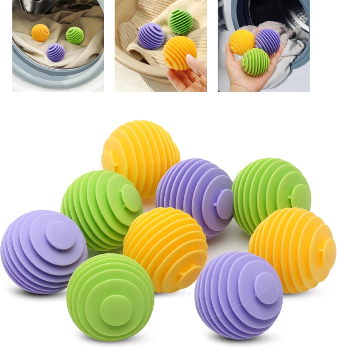 Dryer Balls 9 Pieces - Dryer Balls - Laundry Balls for Dryers - Dryer Balls - Dryer - Fabric Softener - Anti-Wrinkle - Laundry Balls for Washing Machine - Reusable - Reduce Wrinkles and Stickiness - For Cleaning Household Clothes - Image 1
