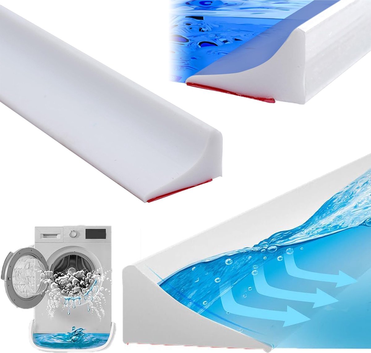 Water Threshold 200cm White - Shower Thresholds - Self-Adhesive Shower Water Barrier - Compact - Sanitary Water Stopper - Shower Threshold - Water Stopper - Shower - Bath - Leakage - Water Barrier - Mold - Sanitary - Anti-Water Strip - Foldable Shower Wat - Image 1