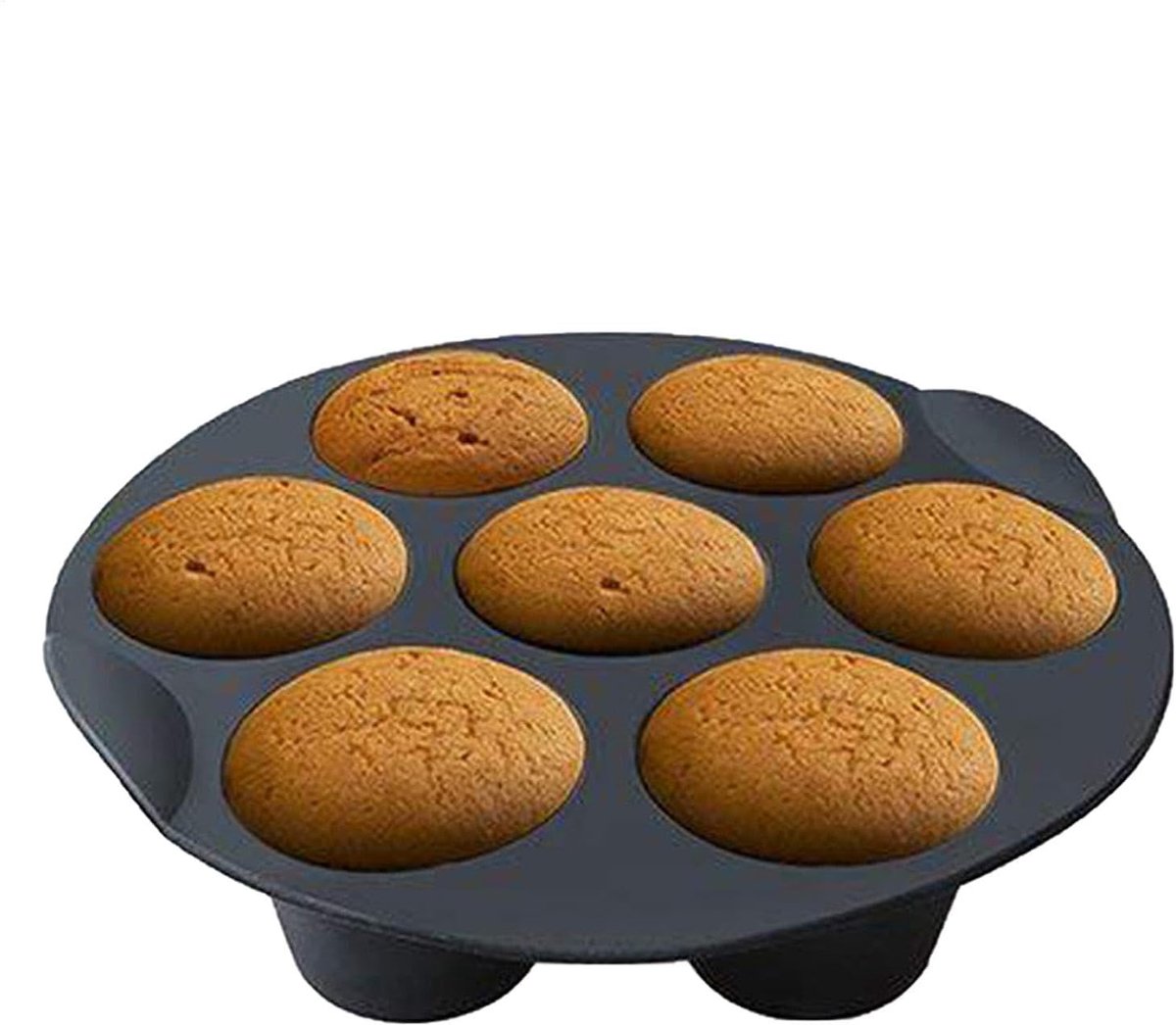 Muffin Pans - Professional High Quality Airfryer Baking Tray - Non-Stick Coating - Cupcake Tray - Muffin Baking Pans - Silicone Baking Mold - Silicone Cupcake Baking Pan - For Muffins, Cupcakes, Mini Quiches - 17.5cm - Black - Image 1