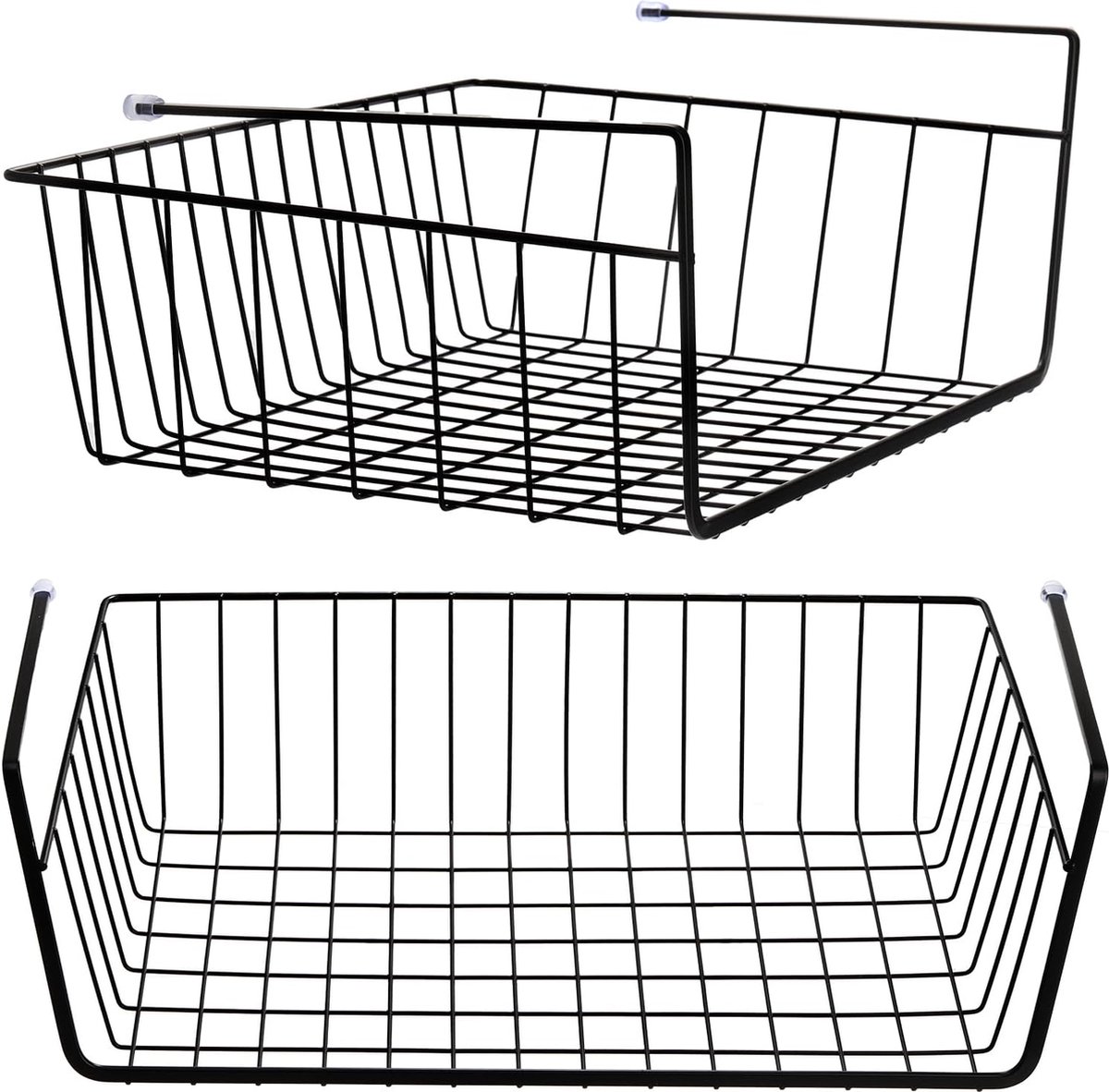 Closet Hanging Basket - 2 Pieces - Hanging Baskets - Storage Baskets - Cabinet Baskets - Tidy Hanging Basket - Hanging Basket for Closet - Hanging Basket for Under Shelf - Organizer - Desk and Kitchen Cabinet Organizer - Hanging - No Drilling Required - M - Image 5