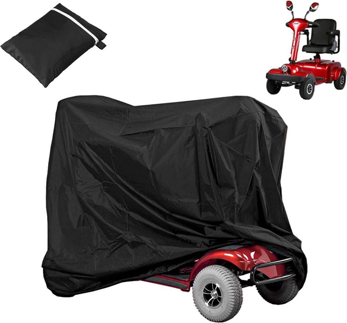 Mobility Scooter Protective Cover - Cover for Mobility Scooter - Mobility Scooter Cover - With Storage Bag - 140 x 66 x 91 cm - Protective Cover - Rain Cover - Cover - For Mobility - Scooter - Waterproof - Protects Against Dust - Dirt - Snow - Sunlight - - Image 1