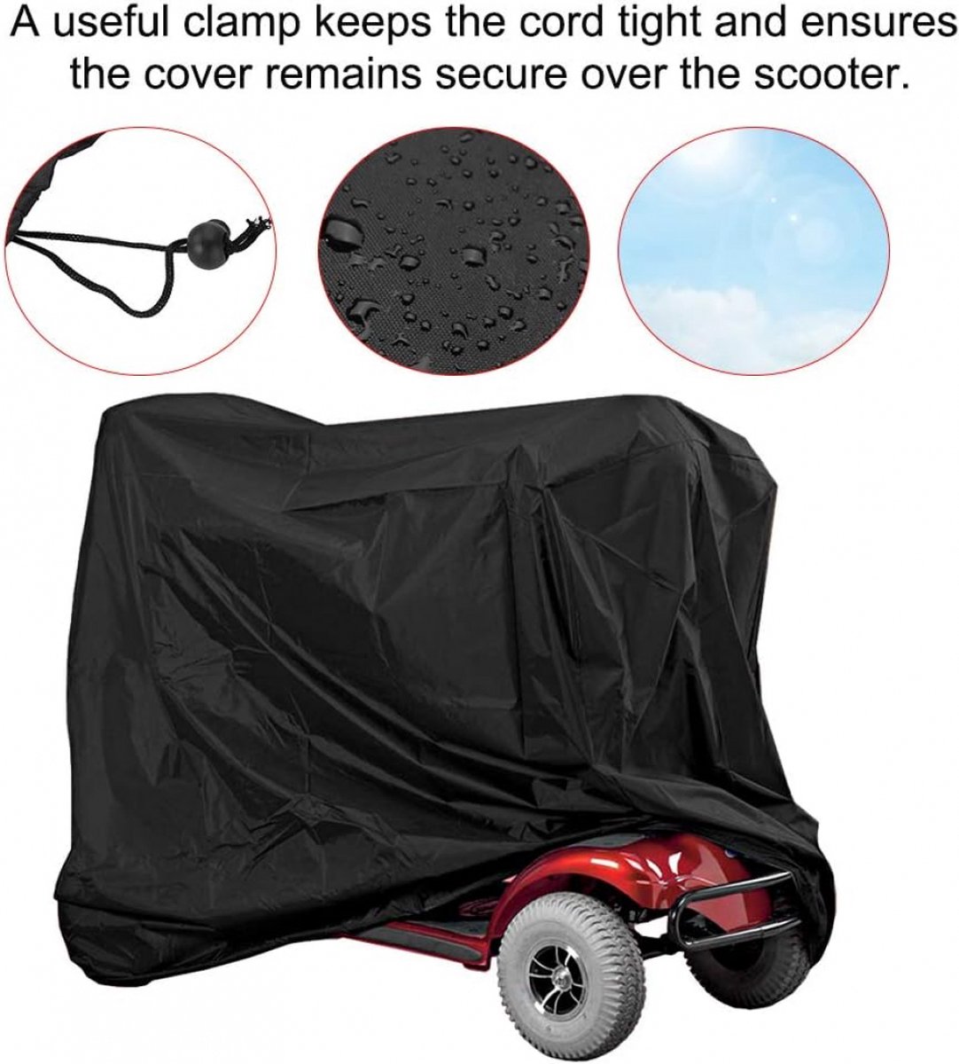 Mobility Scooter Protective Cover - Cover for Mobility Scooter - Mobility Scooter Cover - With Storage Bag - 140 x 66 x 91 cm - Protective Cover - Rain Cover - Cover - For Mobility - Scooter - Waterproof - Protects Against Dust - Dirt - Snow - Sunlight - - Image 3