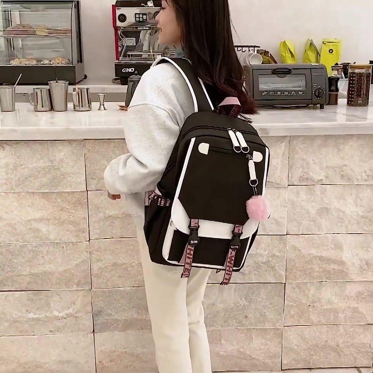 Girls School Student School Bag Outdoor Backpack With USB Charging Port, Pink - Luxury Backpack - School Bag - Backpack - Rucksack - School - Girls - Boys - Teenagers - Book Bag - Girl's Backpack - Backpacks - Rucksack For Children - Waterproof - Laptop B - Image 2