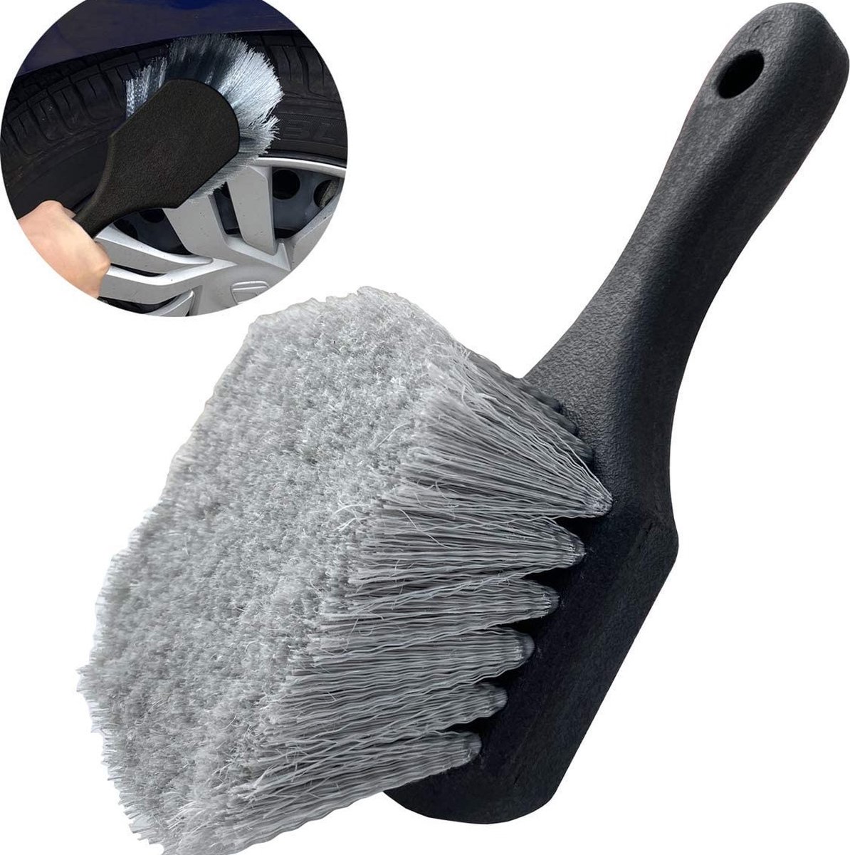 Tire Brush - Tire Brush - Polishing Tires - For Car/Scooter/Motorcycle Tires - Exterior Wheel Brush Tire Cleaner - Remove Contaminants From Your Tires - Black - 1 Piece - Image 1