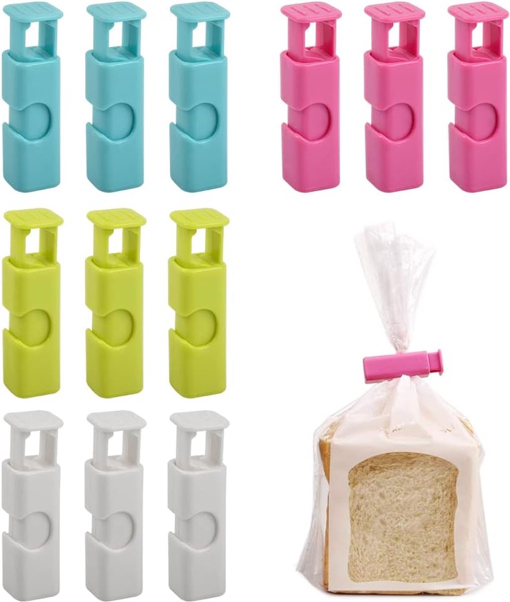 Bag Sealer - 12 Pieces - Freshness Clips - Sealing Clamps - Sealing Clips - Bag Sealer – Bag Clamps - Bag Sealer - Sealing Clips - Clips - Clamps - Bag Clamp - Kitchen Sealing Clips - Freshness Clips - 4 Colors - Image 1