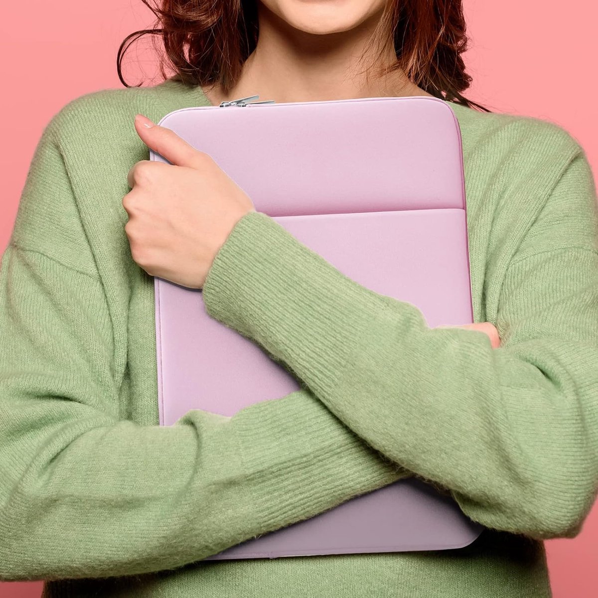 Laptop Case / Sleeve - 15.6 Inch - 2-Piece Extra Compartment - Laptop Sleeve with Pouch - Women's / Men's Laptop Bag - Macbook Case with Zipper - Laptop Sleeve - Laptop Case - Laptop Cover - Pink - Shockproof - Scratchproof - Durable - Image 2