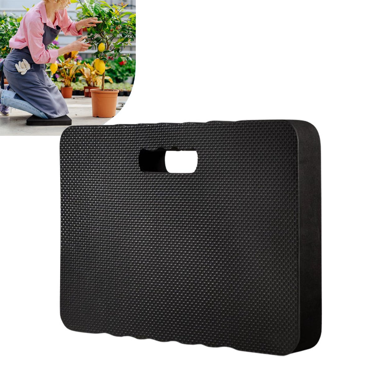 Garden Knee Pad - Extra Thick - Kneeling Mat - Knee Protector - Knee Cushion - Work Cushion - Knee Protection - Construction Protection - Garden Protection - Garden Aid - Garage - Yoga - 46x28x3.8 Cm - Black - Image 1