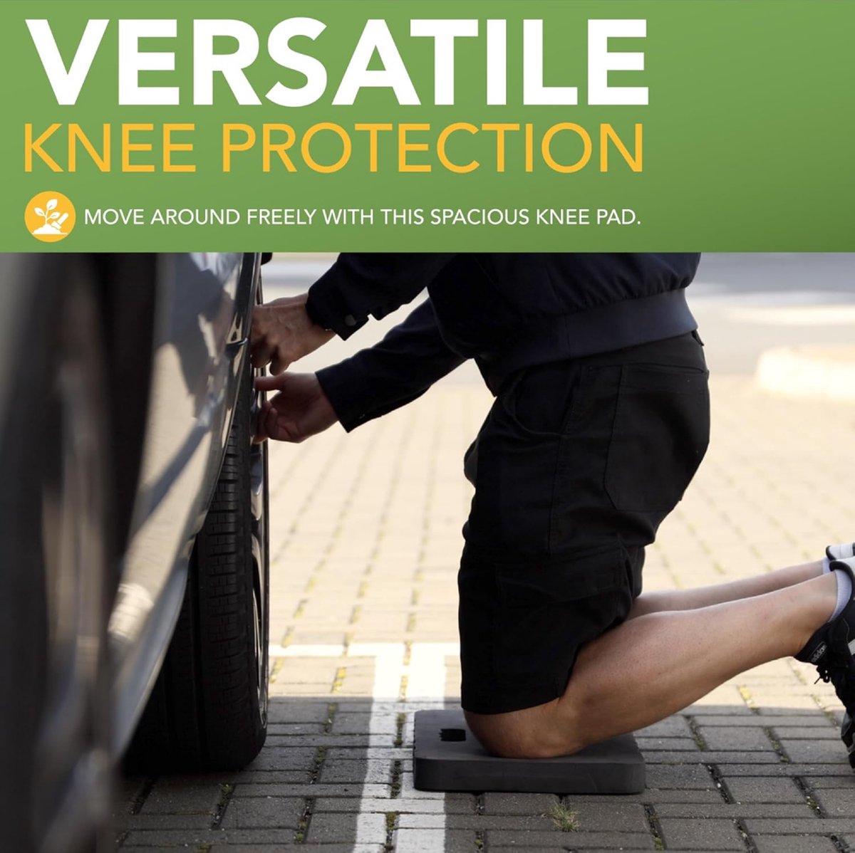 Garden Knee Pad - Extra Thick - Kneeling Mat - Knee Protector - Knee Cushion - Work Cushion - Knee Protection - Construction Protection - Garden Protection - Garden Aid - Garage - Yoga - 46x28x3.8 Cm - Black - Image 4