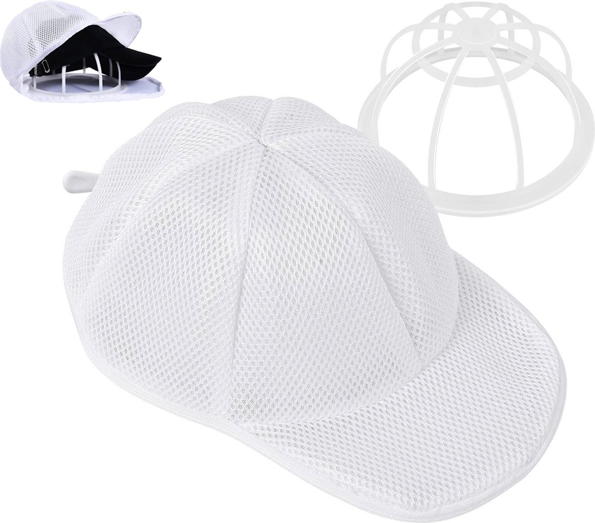 Cap Washer - Cap Washer With Holder And Mesh Bags - Cap Holder - Cap Washing - With Zipper - Cap Washer - Cap Cleaner - Ladies & Gentlemen's Caps - Baseball Cap - Cap - Cap - Cap Washing Holder - Keep Your Cap Clean And In Shape - For Every Cap - Image 1