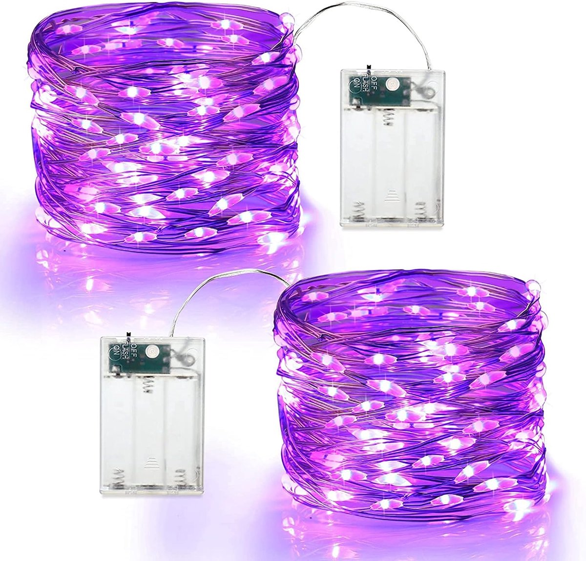 Christmas tree lights - 2-piece - Christmas - Christmas - Halloween - 5m, 50 light beads - Christmas light - Christmas lighting - Christmas lights - light chain - Lights - Lamps - waterproof - Battery operated - for Party / Holiday / Halloween / Christmas - Image 1