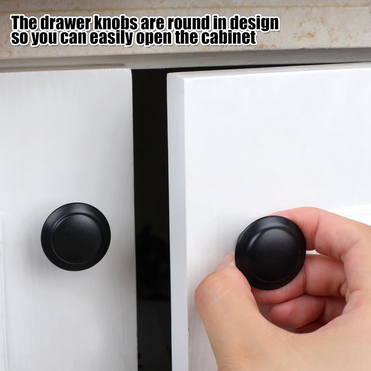Handles - 18 Pieces - Cabinet Handles - Furniture Handles - Kitchen Handle - Antique Knobs - 30MM - Cabinet Handles - Kitchen Cabinet Handles - Furniture Handle - Kitchen Handle - Door Handle - Drawer Handle - Incl. Screws - Stainless Steel - Black - Mode - Image 4
