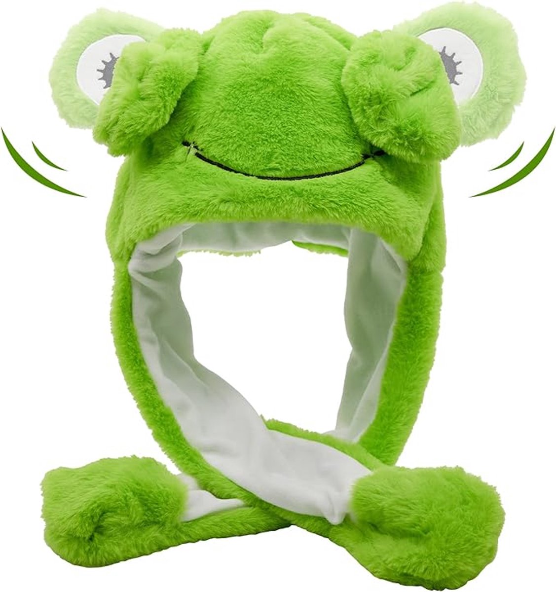 Frog Hat - Creative Stylish Caps - cute plush animal hat - frog hat with big eyes - party role-playing hat - Accessories - Headwear - Ergonomic - Very comfortable - Warm - Halloween - Christmas - Gifts - unisex - Image 1