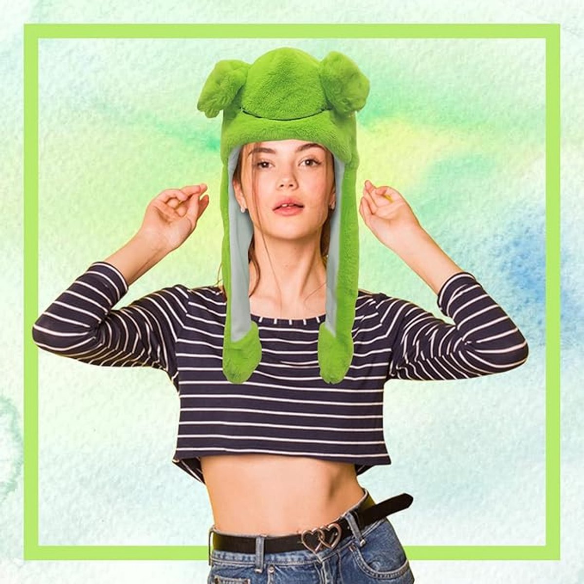 Frog Hat - Creative Stylish Caps - cute plush animal hat - frog hat with big eyes - party role-playing hat - Accessories - Headwear - Ergonomic - Very comfortable - Warm - Halloween - Christmas - Gifts - unisex - Image 4