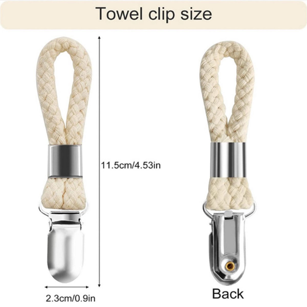 Towel Clips - 4 Pieces - Towel Hooks - Towel Holders - Small Towel Clips - Towel Clip - Towel Pegs - Tea Towel Clip - Hanging Hooks - Small Clips - Hanging - Beige - For Kitchen, Bathroom, Balcony, Cabinets - Image 2
