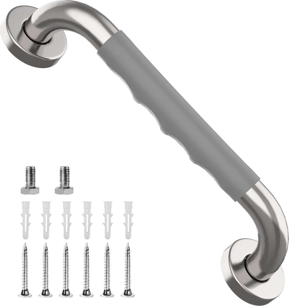 Wall Grab Bar - Extra Grip - Handle/Wall Grab Bar for Bathroom/Shower/Toilet - 30CM - Toilet Grab Bar - Bath Grab Bar - Shower Grab Bar - Non-Slip Grab Bar - Bathroom - Kitchen - Stairs - Kitchen Cabinet Handle - Furniture Hardware - Mounting Material Inc - Image 1