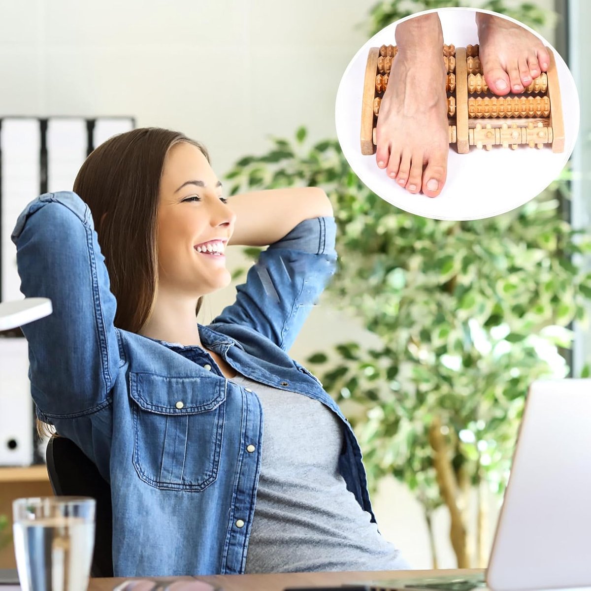 Wooden Foot Massager - Foot Massage Roller - Massage Device - Massage Roller - Foot Roller - Wooden Foot Massage Roller - Reflexology - Improves Blood Circulation - For Home and Office - 27.3×18.5×5cm - Image 4