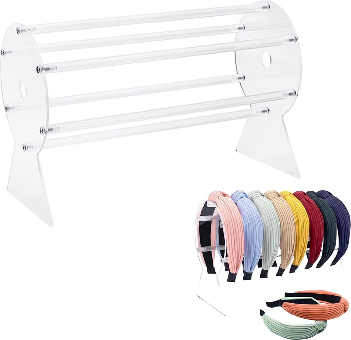 Headband Stand - Jewelry Stand - Holder For Headbands - Organizer - Jewelry Display - Store Hair Accessories - Acrylic Headband Holder - Girls - Detachable - Display - For Jewelry, Watches, Necklaces And Bangles, Hair Accessories - Image 1