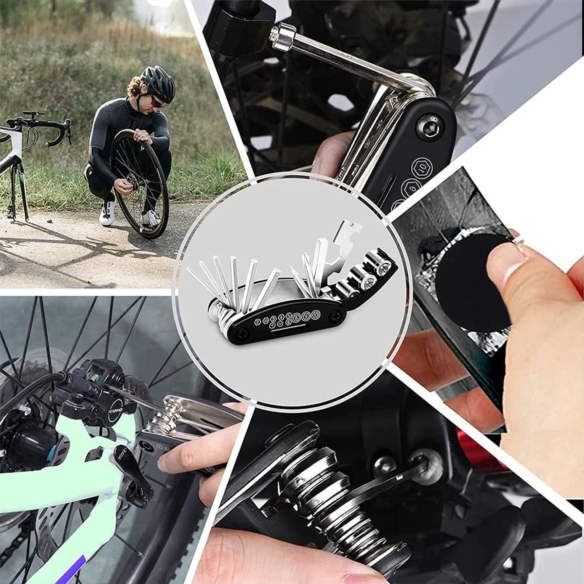 16-in-1 Bicycle Tool - Professional Bicycle Tool Set - Portable Foldable - Multifunctional Cycling Repair Kit - Bicycle Equipment Tools - Ideal for Bicycles / Mountain Bikes / Everyday Cyclist / Cycling Enthusiast - Image 5