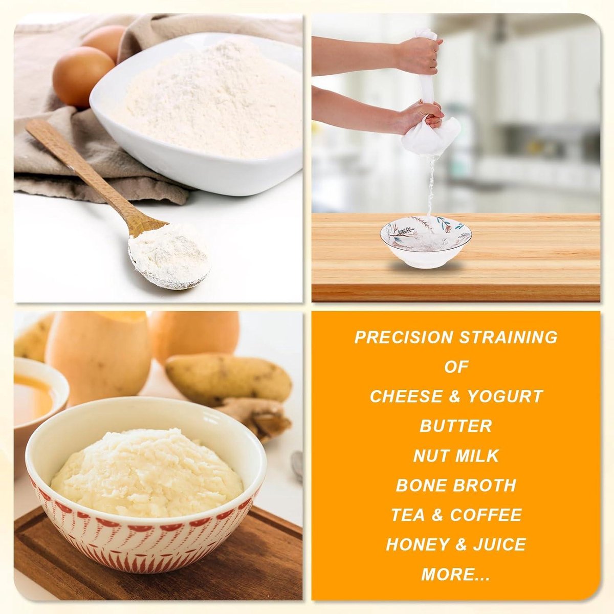6 Pieces Nut Milk Bag for Straining 12
