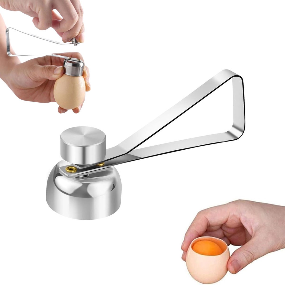 Eggshell Cutter - Stainless Steel - Eggshell Opener - Egg Beheader - Egg Topper - Egg Slicers - Egg Topper - Eggshell Splitters - Egg Pricker - Eggshell Cracker - No Dirty Hands - Opening Raw Eggs - Kitchen Utensils - Gift - Image 1