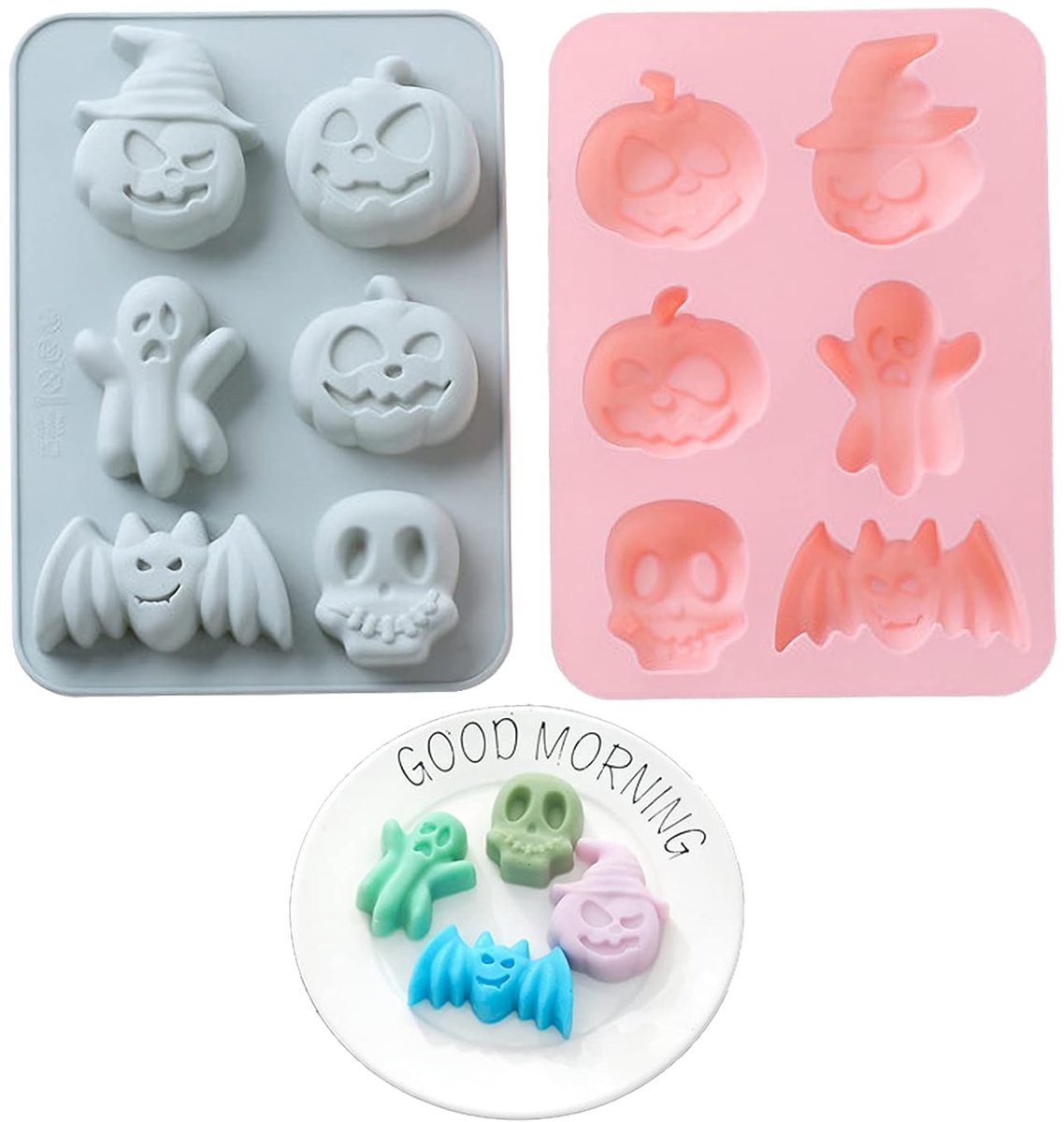 Halloween - 2-piece - Cake Pan - Non-stick Coating Springform Pan - Chocolate Mold - Silicone Baking Molds - Chocolate Baking Pan - Mold - Molds - Culinary - For Chocolate / Cookies / Pastries - for /Carnival / Party / Holiday / Halloween / Christmas - Bl - Image 1