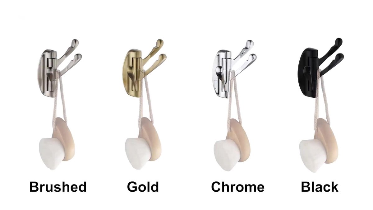 Wall Hook - Swivel Hooks - Foldable Coat and Towel Hook - Triple Hook - Small Hooks - Hanging Hooks - Wall Hook - Coat Hook - Towel Hanger - Small Towel Hooks - Coat Rack Hook - Coat Rack Hooks - Hat Hook - Metal - For Bathroom, Kitchen - Chrome Silver - Image 2
