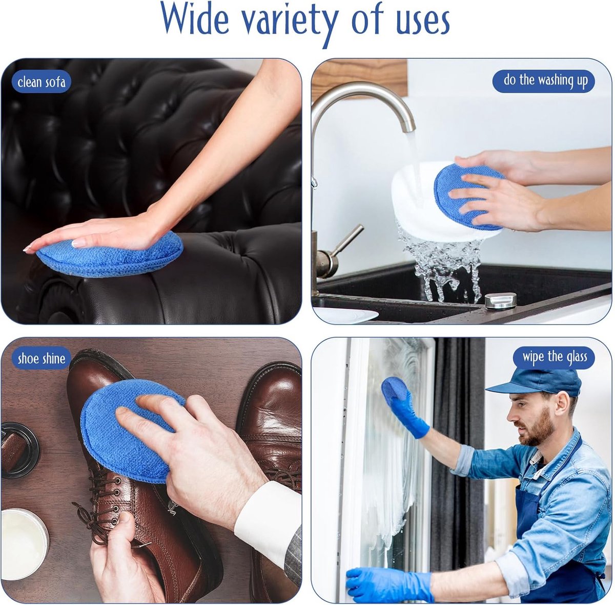 Polishing Sponge - Car Polishing Pads - Car Cleaning Sponges Polishing Pads - For Car Care - Polish Foam Applicator Pads - 6 Pieces ø 125mm - For Cars, Trucks, Boats, Cleaning and Fine Polishing - Image 3