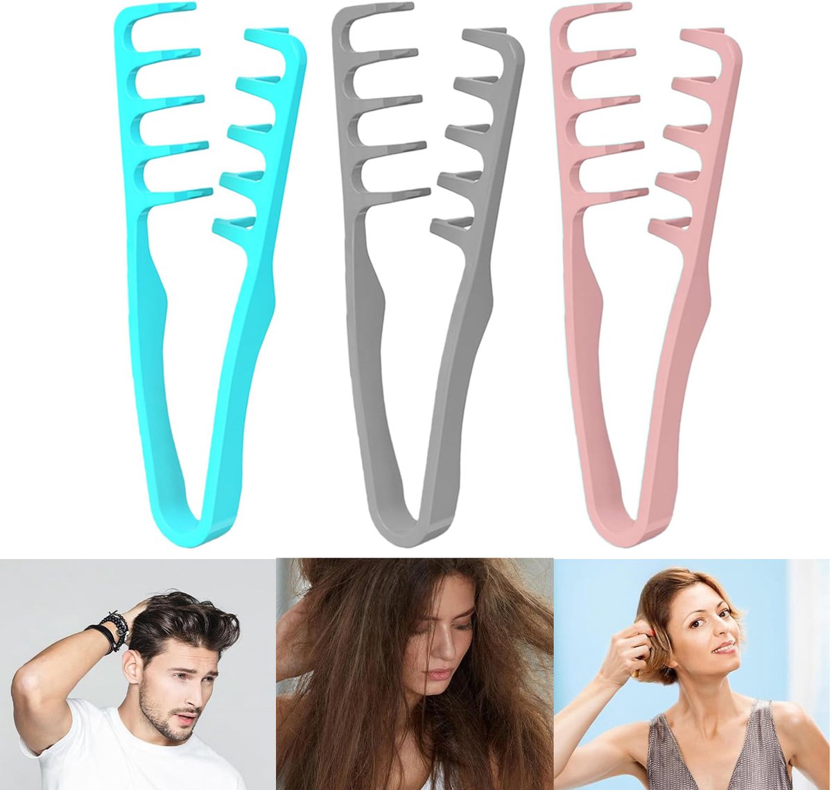 3 Pieces - Hair Styling Comb - Coarse Texture Comb - Comb for Frizzy Hair - Hair Care Instrument for Home Styling In the Hair Salon Hair Tool - Suitable for Back-Swept Hairstyles - Volume for the Hair Roots with Bangs - SOLLBRY® - Image 1