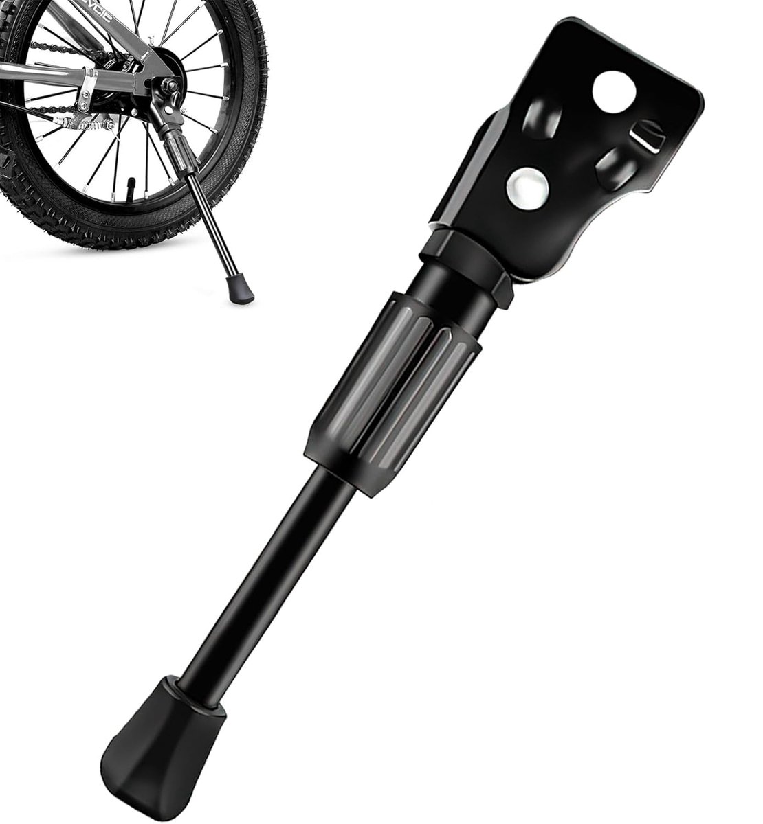 16 Inch - Bicycle Stand for Children's Bikes - MTB Kickstand - Single Bicycle Stand - Bicycle Accessories for Children - Bicycle Stand - Side Stand for Bicycles - Bicycle, E-Bike, City Bike & Mountain Bike - Black - Easy to Install - Image 1