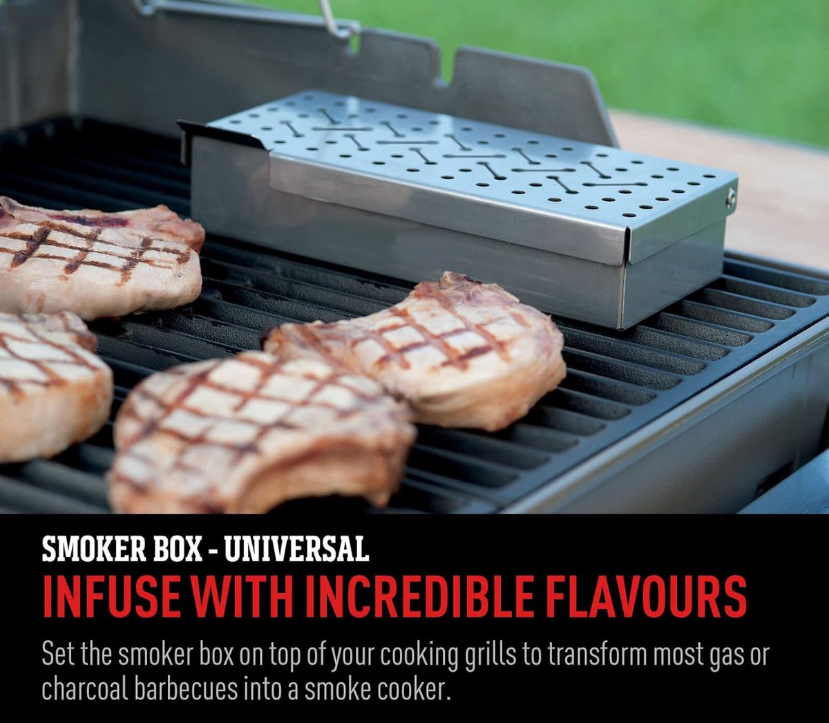 Smoker box - Smoker box - Smoker boxes - Smoker container - Smoker box - Smoke - Barbecue - BBQ - Barbecue accessories - Add Unique Smoke Flavors with Applewood, Oak, Cherry, Hickory, and Mesquite - Image 5