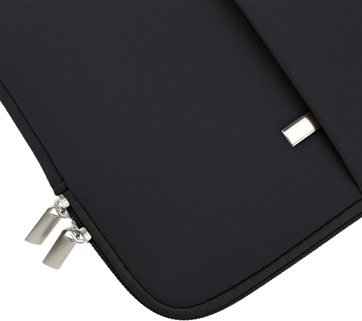 Laptop Sleeve / Pouch - 15.6 Inch - 2-Piece Extra Compartment - Laptop Sleeve with Pouch - Women's / Men's Laptop Bag - Macbook Case with Zipper - Laptop Sleeve - Laptop Case - Laptop Cover - Black - Shockproof - Scratchproof - Durable - Image 3