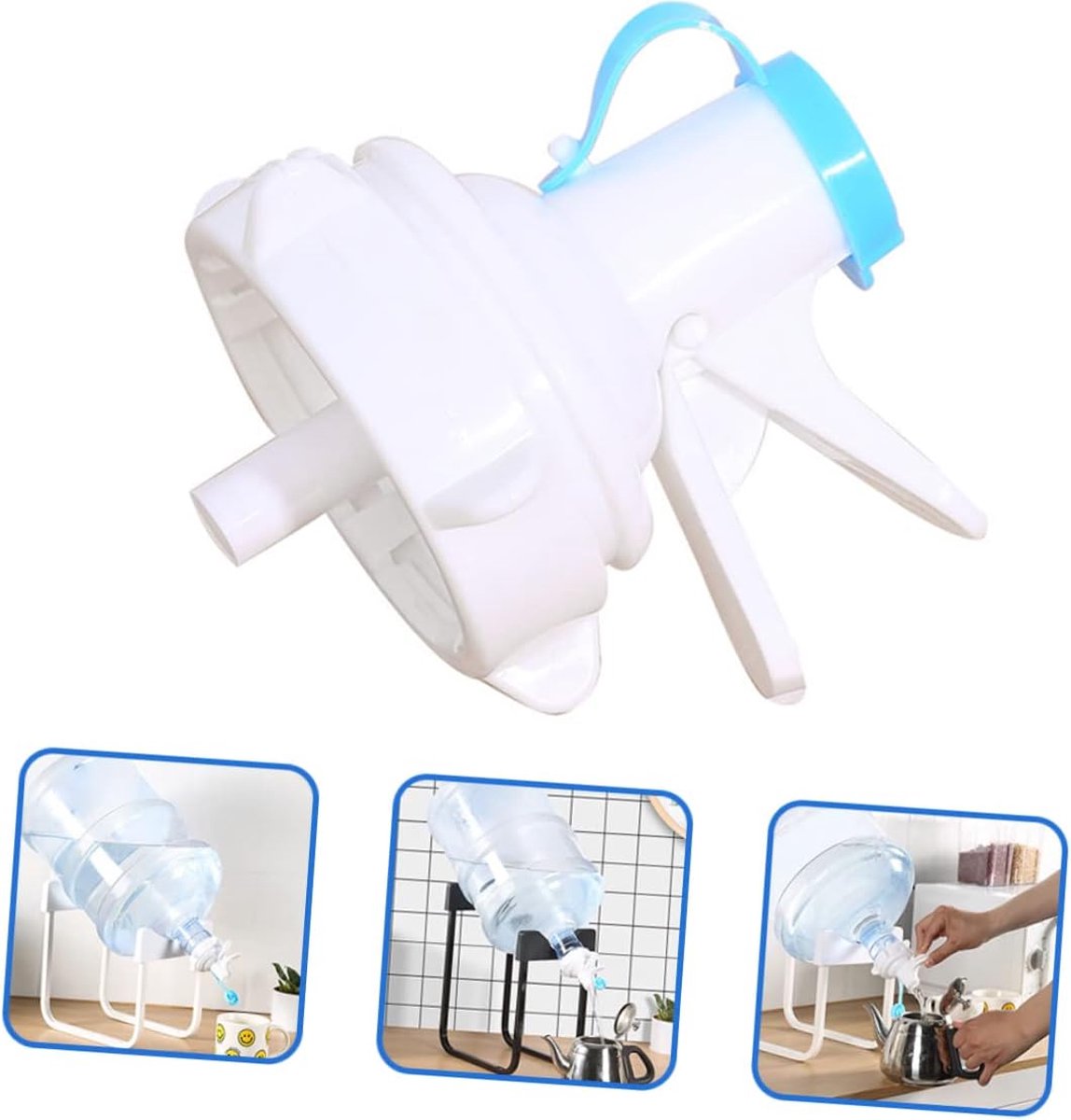 Water Dispenser - Jug Spout - Universal Water Pump for Water Bottles - Portable Bottled Water Dispenser - Drinking Water Bottle Dispenser Pump - Water Bottle Jug Dispenser Tap - For Home, Office, Outdoors - White - 2 Pieces - Image 1