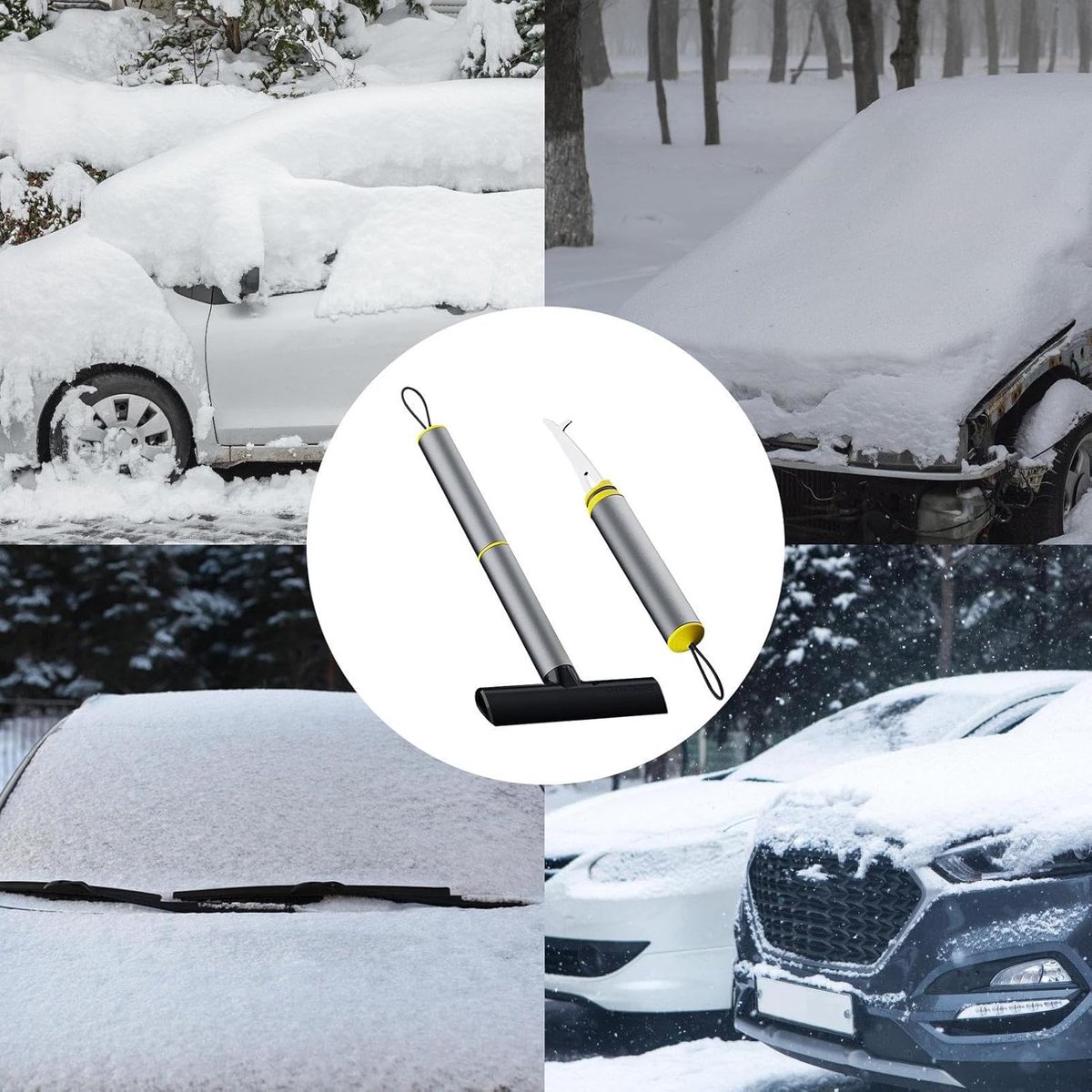 Ice Scraper - Ice Scraper For Car - Stone Tire Pick - Snow Blower - Ice Scraper With Handle - Window Scraper - Car Accessories - Scraper - For Defrosting, Removing Water And Removing Ice - 2 Pieces - Image 2