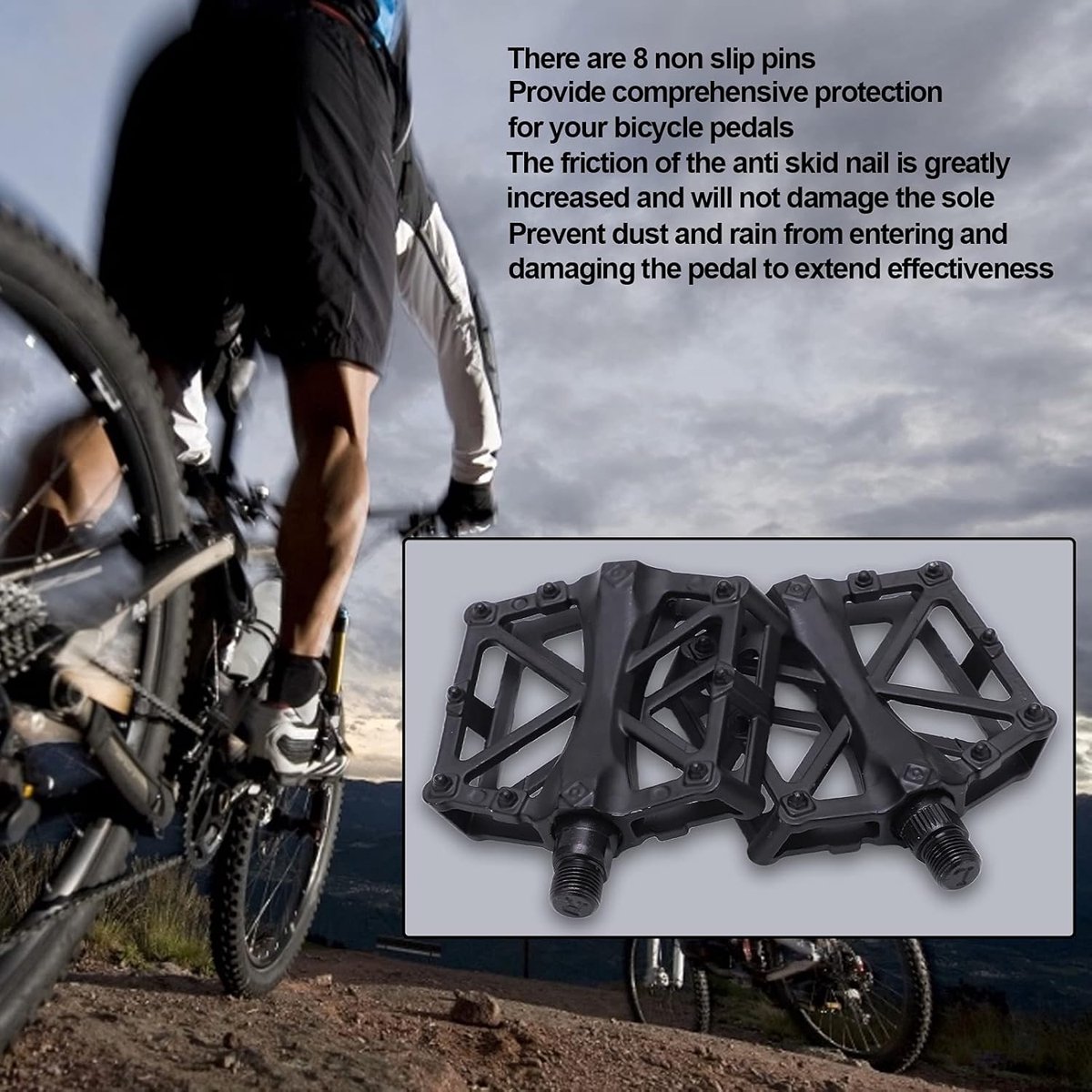 Bicycle Pedals - 1 Pair - Professional Anti-Slip Bicycle Pedals - Ergonomic and Comfortable Bicycle Pedals - Outdoor Sports - Practical - Universal - Ideal for Bicycles / Road Bikes / Travel / Camping / Everyday Cyclists / Cycling Enthusiasts - Image 3
