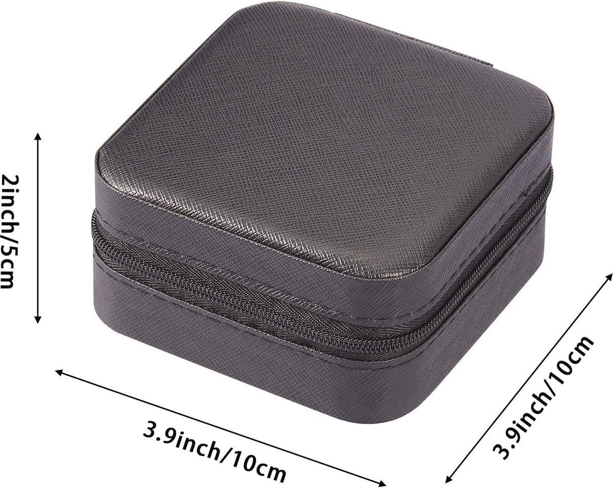 Jewelry box - Jewelry boxes - Jewel case - Organizer - Jewelry holder - Small jewelry box - Small jewelry box - Watch box - Storage box - Compact - Small - Travel case - Girls/Women - For Rings/Earrings/Necklace/Watches - Black - Image 5