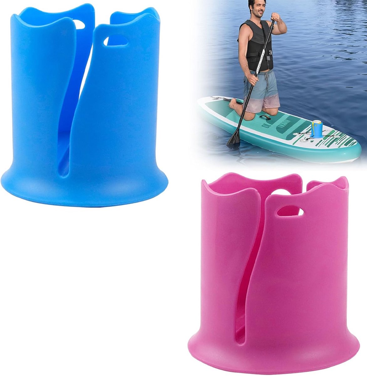 Paddle Board/SUP Cup Holder Water Bottle Holder Pink - Boat, Kayak, Surfboard, Camper, Desk, Swimming Pool, SUP - Image 1