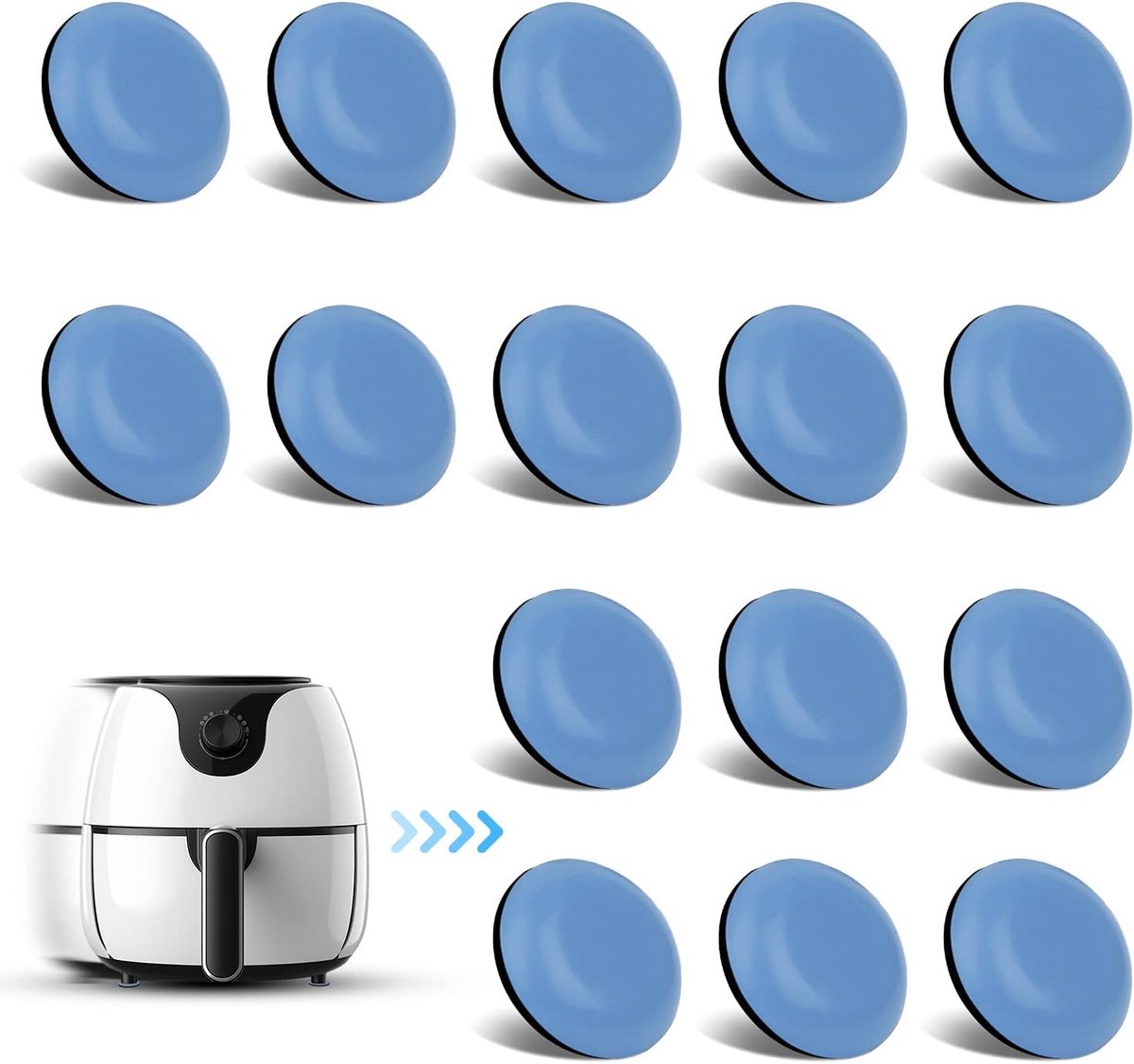 24 Piece Appliance Sliders - Furniture Protection - 19mm - Appliance Slider - Kitchen Appliance Sliders for Countertop Easy to Move and Space-Saving - Anti-Scratch - For Coffee Machines, Air Fryer, Pressure Cookers, Deep Fryer - Image 1