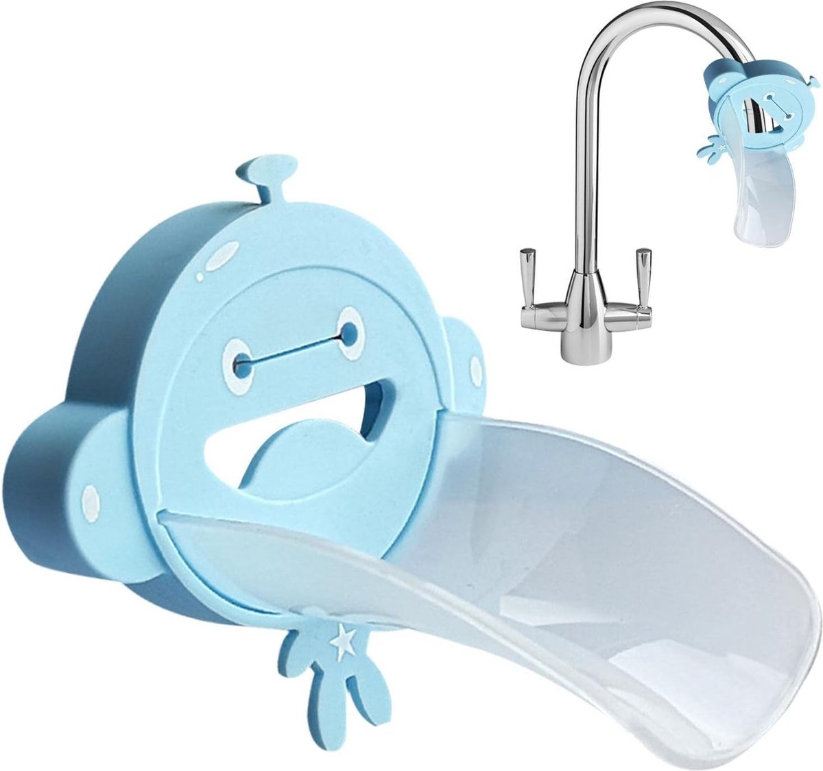 Faucet extender - Faucet spout - Extension - Faucet extender - Bathroom extension - Faucet - Faucet part - Faucet attachment - Children's faucet - Universal - For children - Aid for babies - Practical - Hygienic - Safe - Easy to use - Image 1
