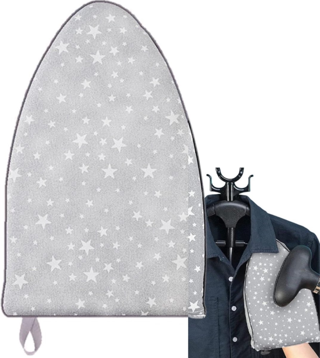 Mini Ironing Board - Steam Glove - Handheld Ironing Board - Heat-Resistant Ironing Glove - Ironing Aid - Washable - Ironing Pad - Mini Ironing Pad - Garment Steaming Sponge Padding - 25x15x2.8 Cm - Grey - 1 Piece - Image 1