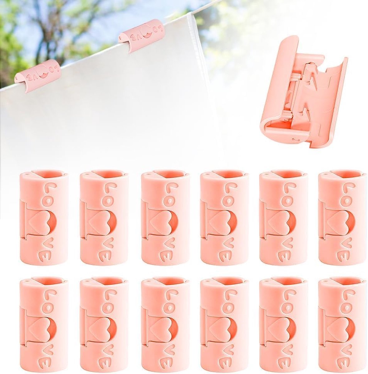 Duvet Clips - 12 Pieces - Sturdy Duvet Clips - Duvet Clips - Duvet Clamps - Duvet Pegs - Clip Duvet Cover - Prevents Your Duvet from Shifting - Clamps - Pink - Image 1