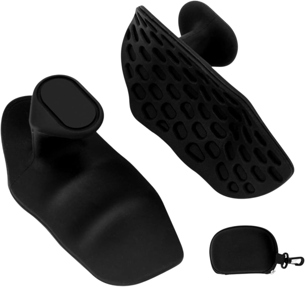 Fitness Strength Training Grips - Rubber Gym Weightlifting Non-Slip Exercise Grips - Breaking Limits Power Grips - Deadlift Straps - Lift Straps - Strength Training - Fingerless Weightlifting Grips - Anti-slip Palm Protectors - 2 Pieces - Black - Image 1