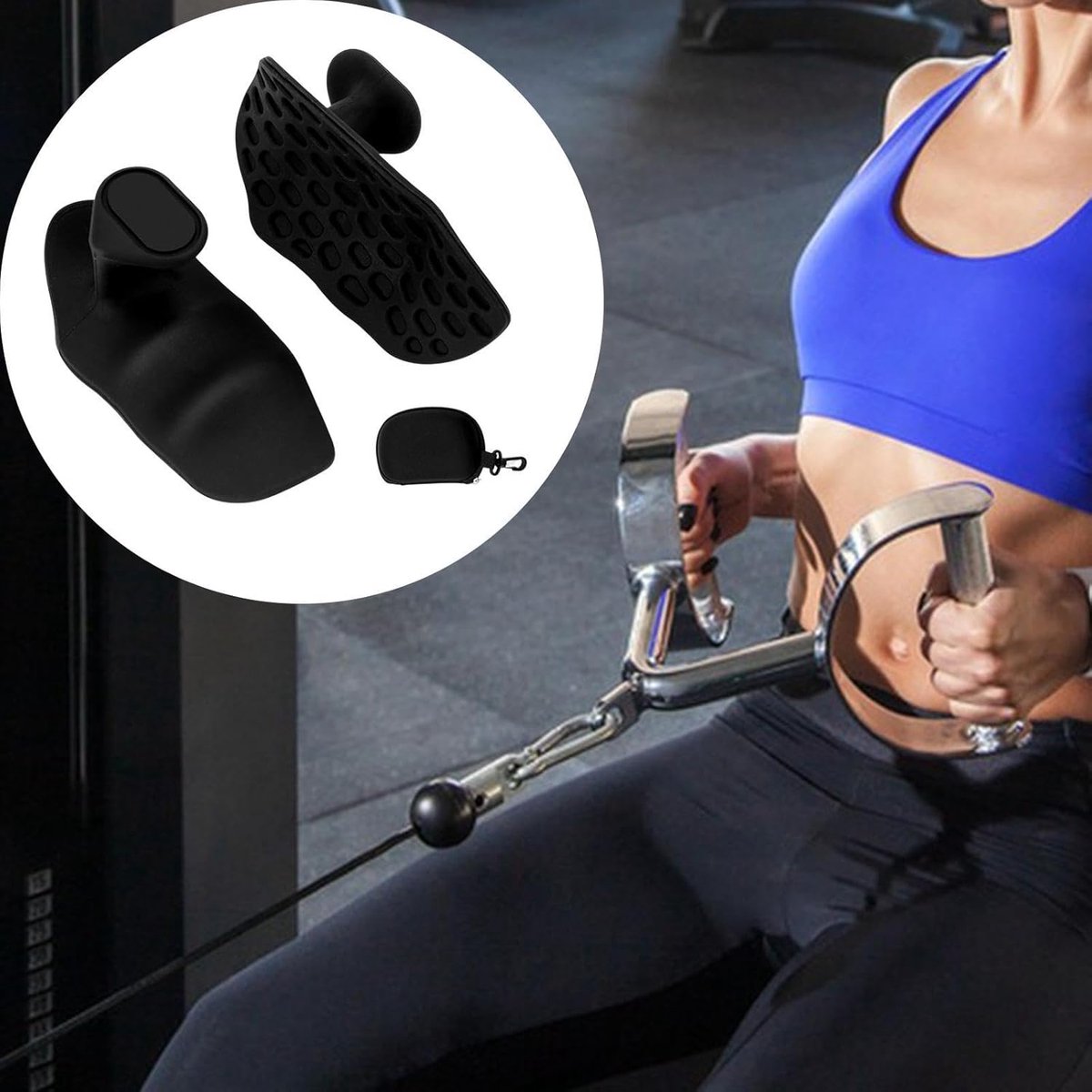 Fitness Strength Training Grips - Rubber Gym Weightlifting Non-Slip Exercise Grips - Breaking Limits Power Grips - Deadlift Straps - Lift Straps - Strength Training - Fingerless Weightlifting Grips - Anti-slip Palm Protectors - 2 Pieces - Black - Image 3