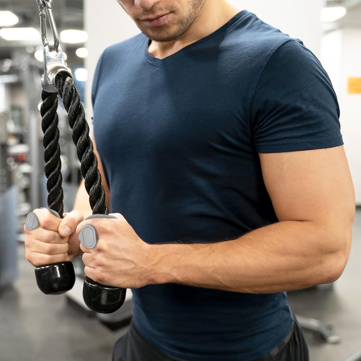 Fitness Strength Training Grips - Rubber Gym Weightlifting Non-Slip Exercise Grips - Breaking Limits Power Grips - Deadlift Straps - Lift Straps - Strength Training - Fingerless Weightlifting Grips - Anti-slip Palm Protectors - 2 Pieces - Black - Image 5