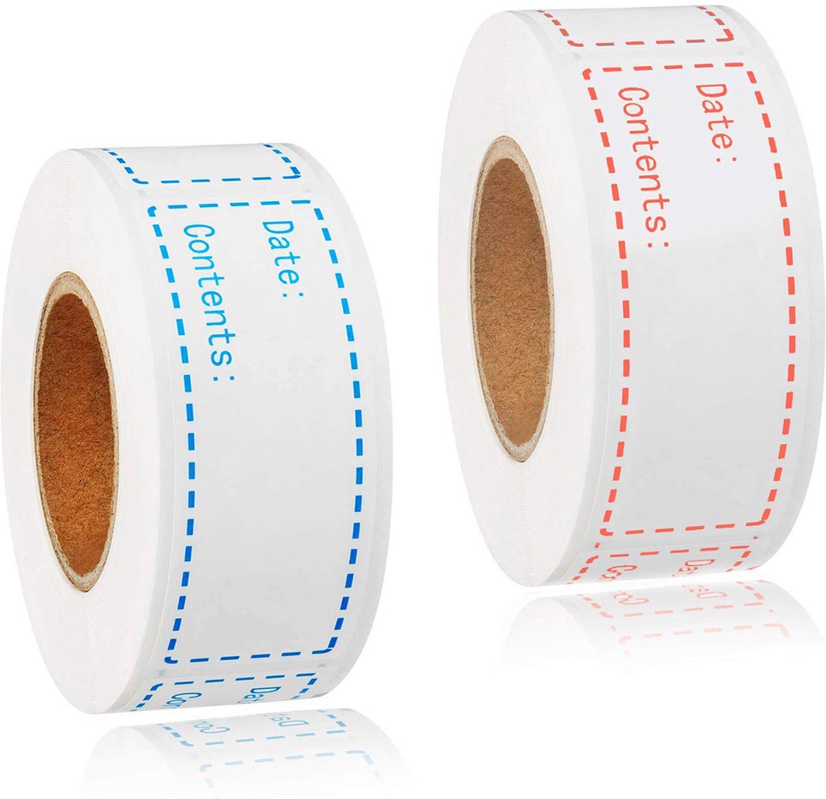 Writable Freezer Labels - 2x 150 Stickers - Label Stickers - Freezer Labels - Each 7.5 X 2.5cm - On a Roll Labels - Shelf Life Labels - Planner Stickers - Freezer Containers - For Containers/Boxes/Bags - White - Waterproof & Oil Resistant - Image 1