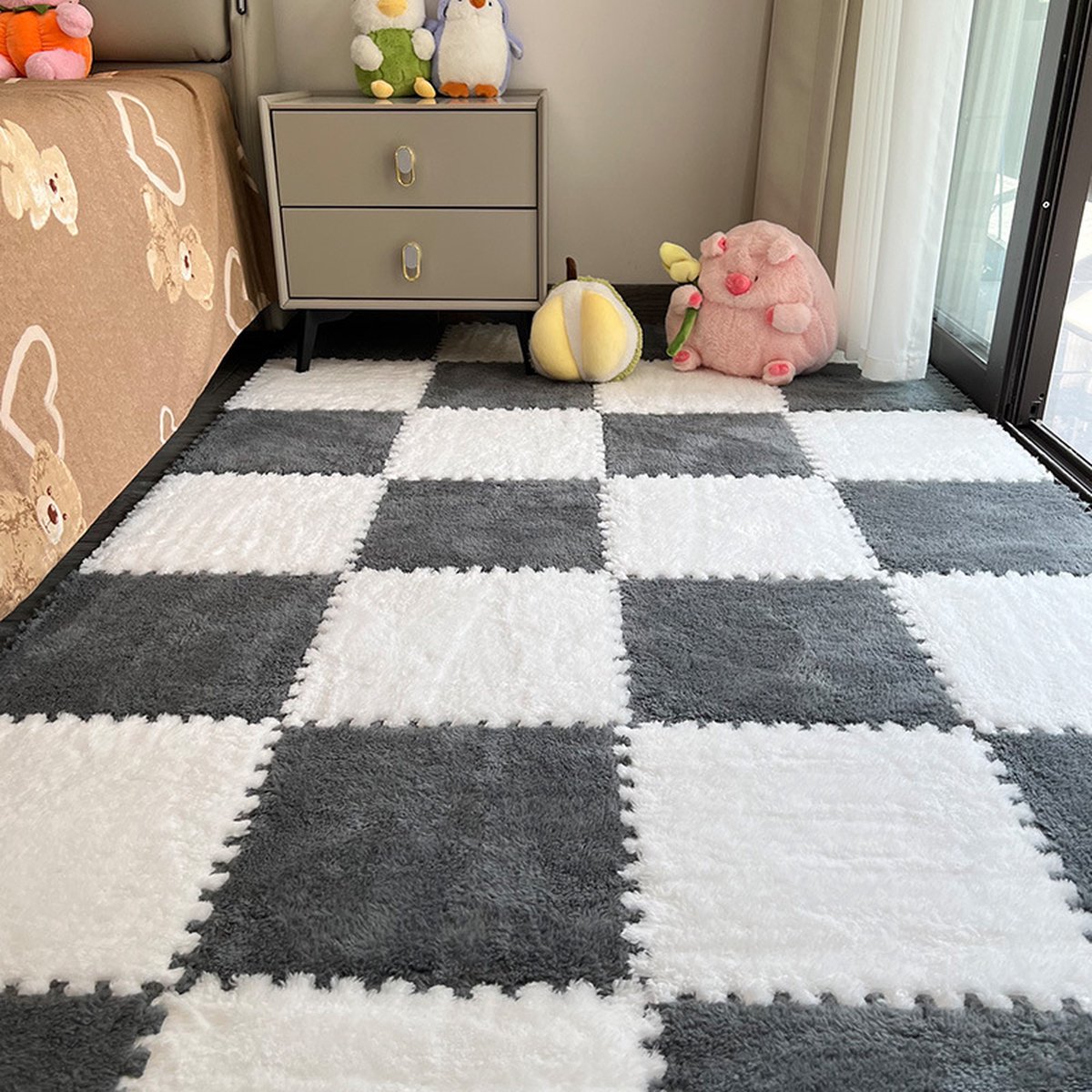 Puzzle Mat - 30x30x0.6cm - 10 Pieces - Puzzle Mats - EVA Foam Mat - Tile Floor Protector - Play Mat - Baby Play Mat - Yoga Mat - Home Workout - Foam Squares Floor Mat for Room Floor - Pink White - Image 5